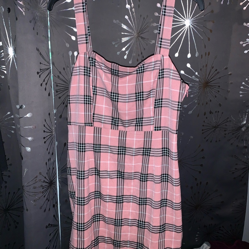 pink checker picnic dress